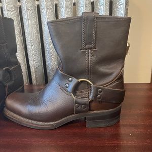 Frye Harness Brown Leather Boots